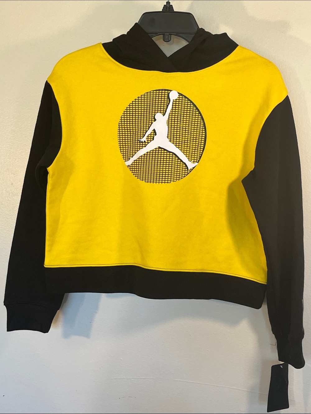 Jordan Kids Yellow & Black Hooded Sweatshirt with Jumpman Logo